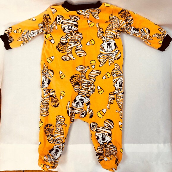 Disney Mickey Minnie Mouse Mummy Halloween One Piece Blanket Sleeper 0-3 Months - Picture 2 of 6